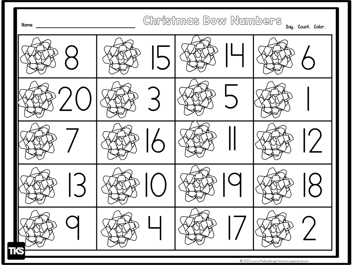 Christmas Bow Counting FREEBIE!