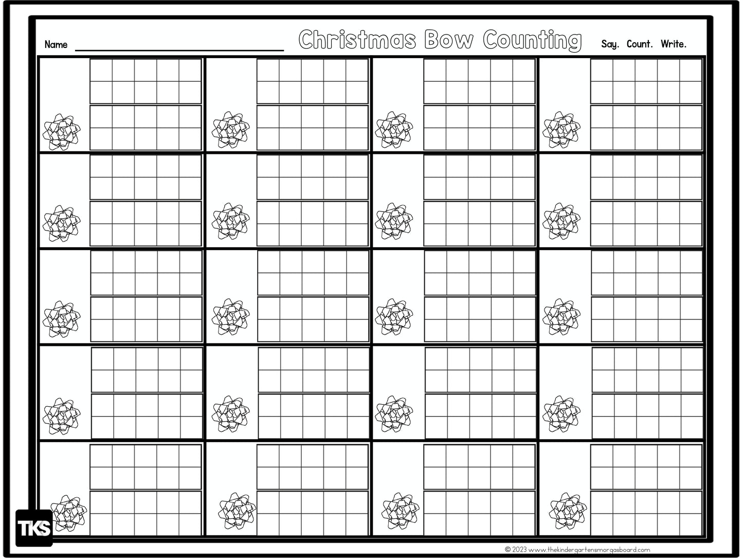 Christmas Bow Counting FREEBIE!