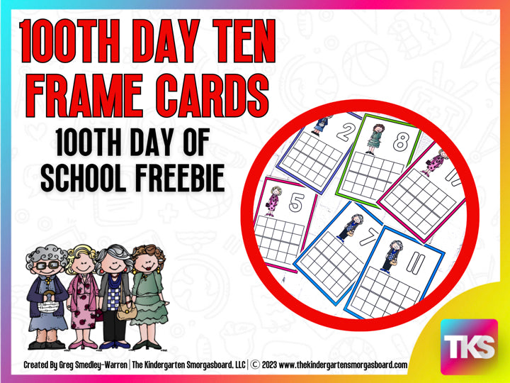 100th Day Granny Ten Frame Cards FREEBIE!
