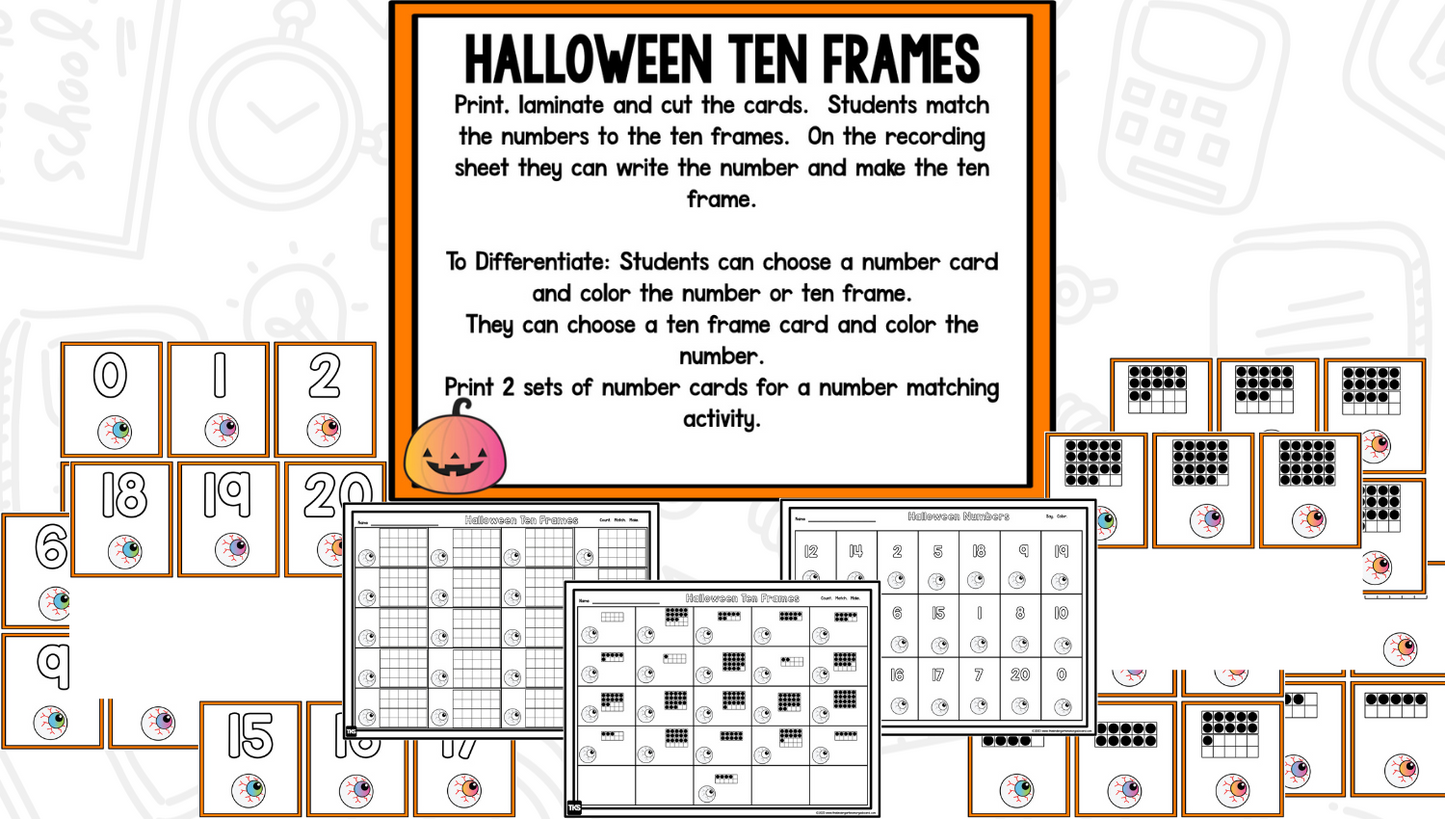 October Centers for Kindergarten | 13 Halloween Math & Literacy Games