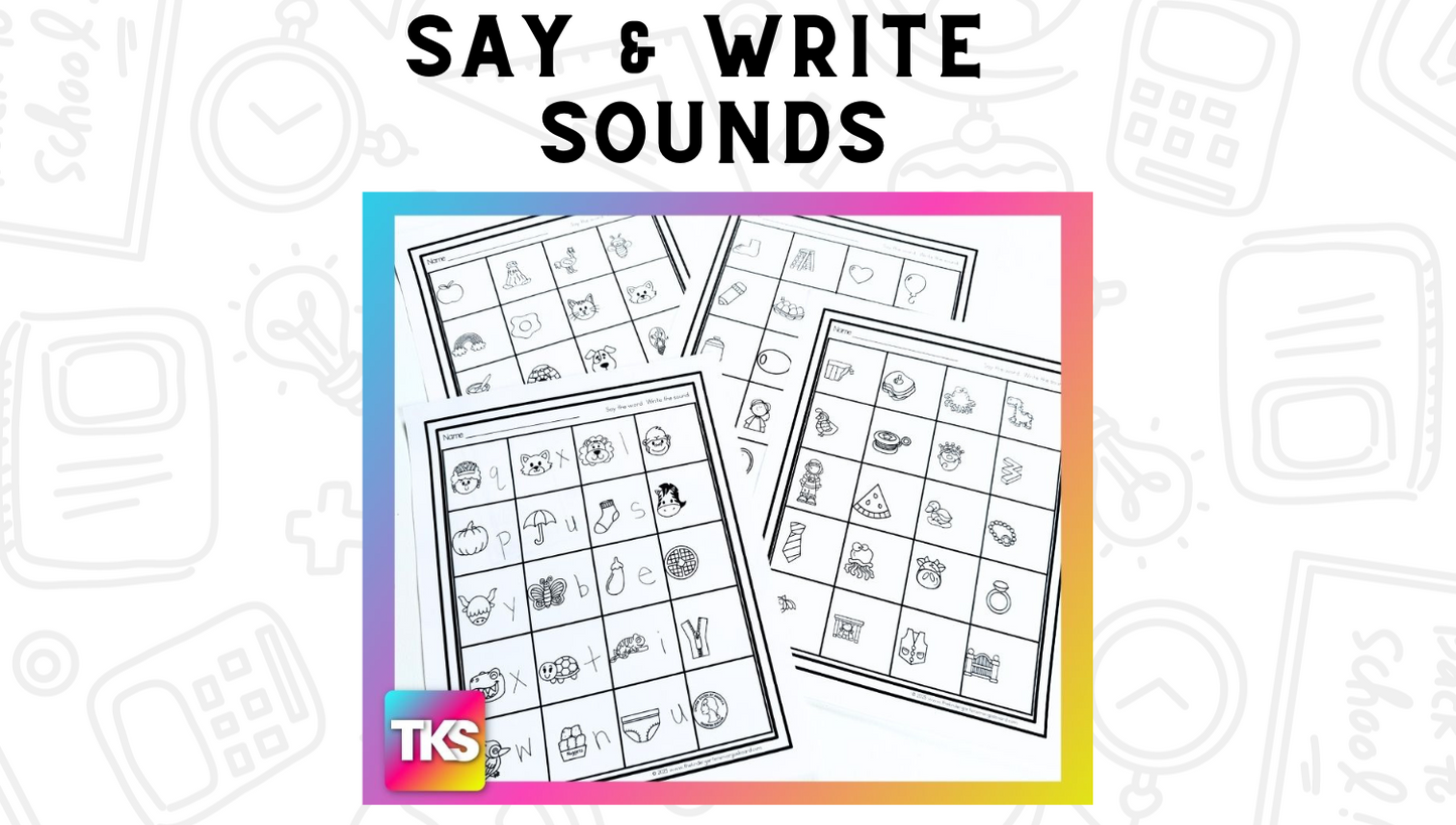 See It! Say It! Spell It! Letters & Beginning Sounds Worksheets