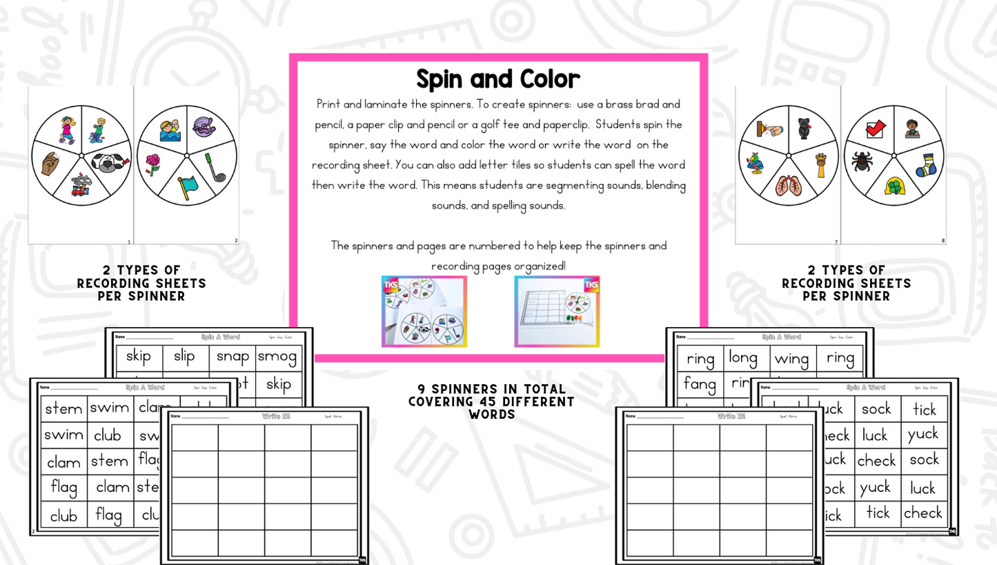 See It Say It Spell It Blends & Digraphs Phonics & Phonemic Awareness Activities