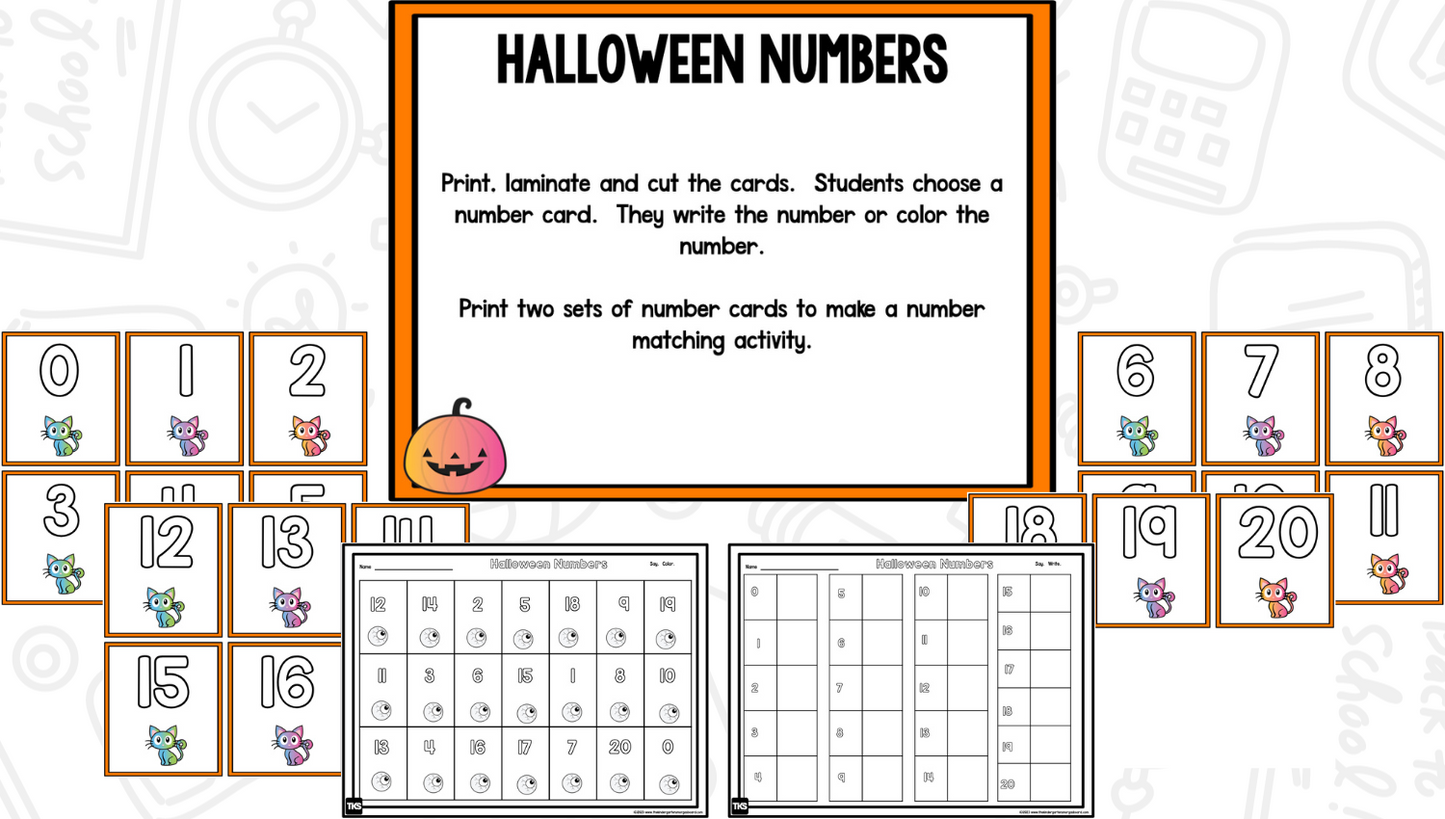 October Centers for Kindergarten | 13 Halloween Math & Literacy Games