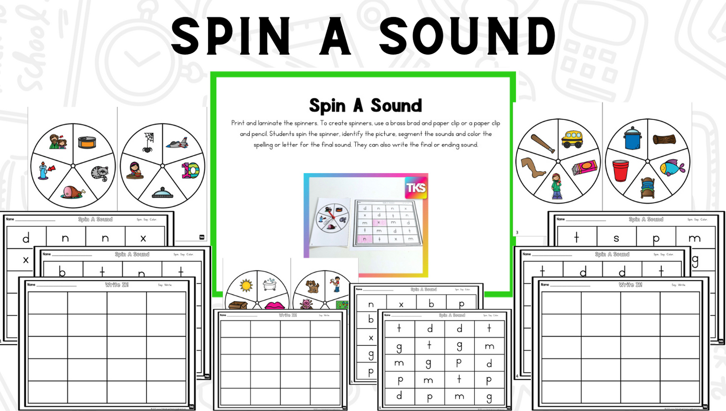 See It! Say it! Spell It! Ending Sounds Phonics