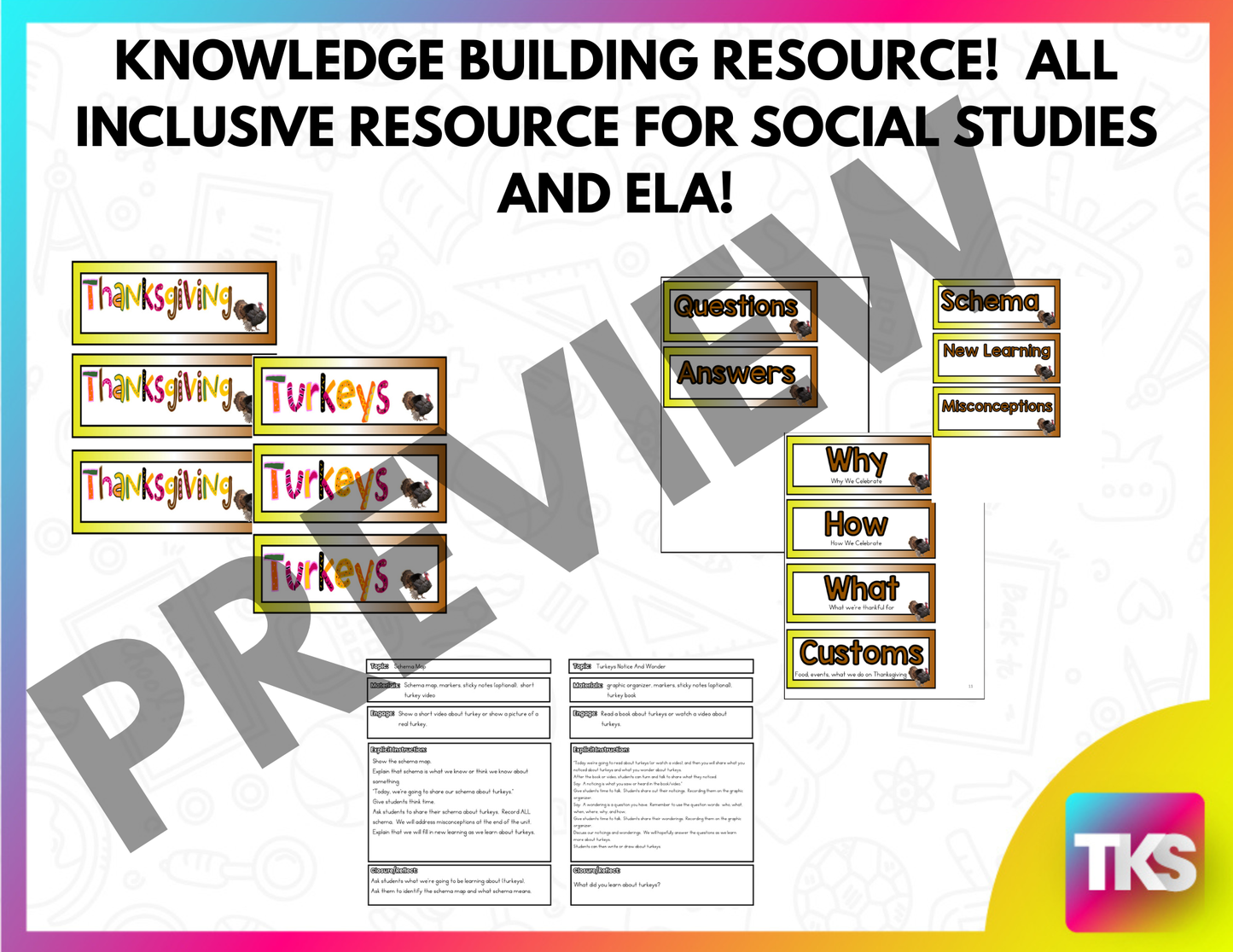 Thanksgiving Activities for Kindergarten & 1st Grade | Social Studies Unit