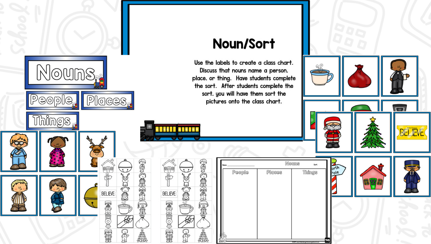 Polar Express Bundle - Comprehension Lessons, Activities, PLUS Center Activities Kindergarten