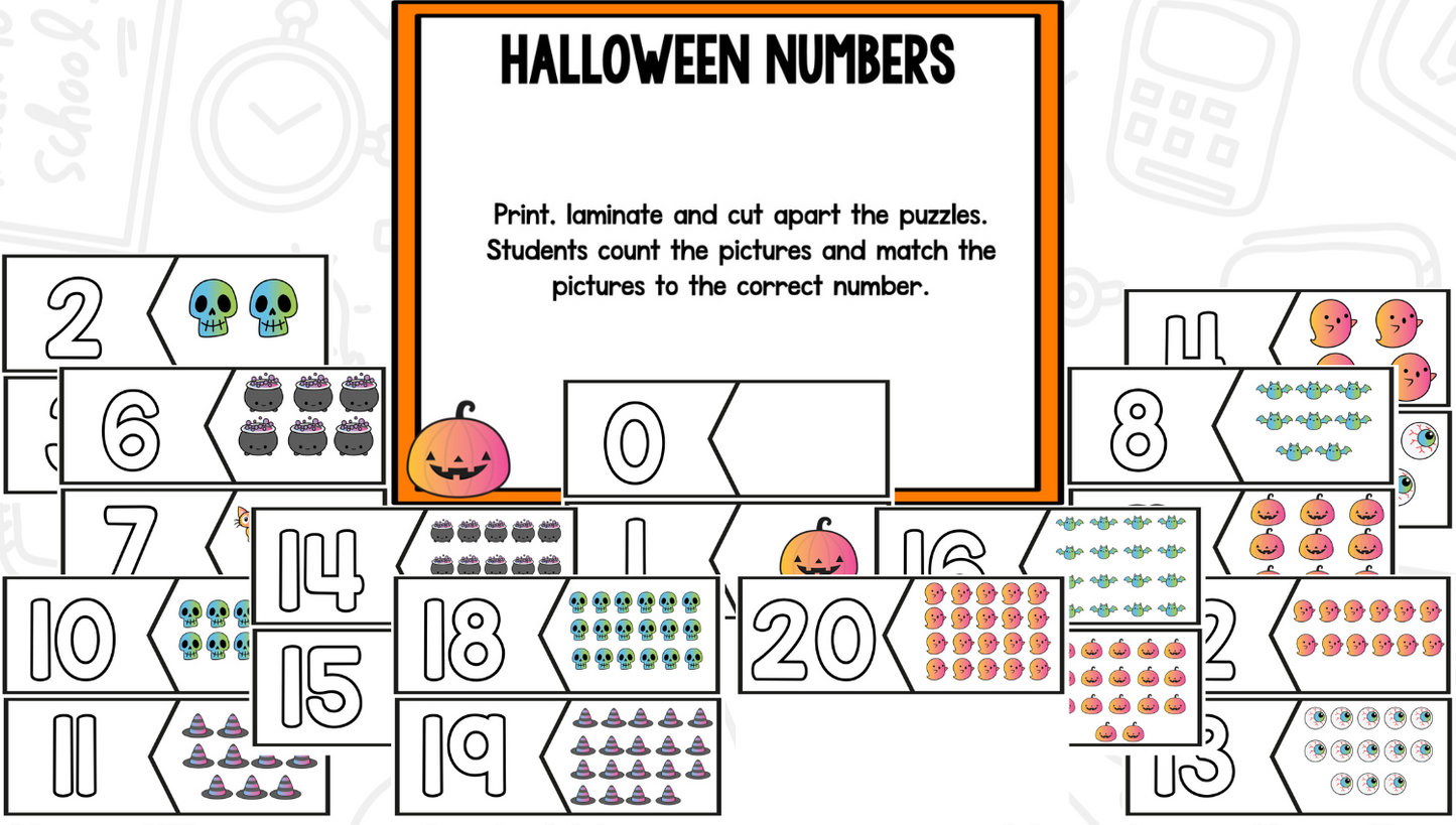 October Centers for Kindergarten | 13 Halloween Math & Literacy Games