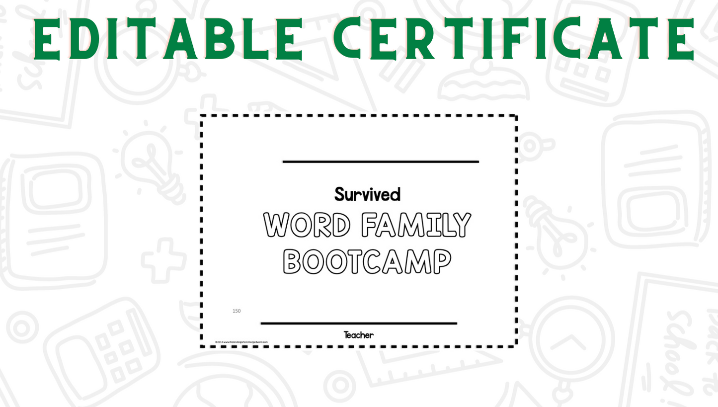Word Family Bootcamp (No Theme)