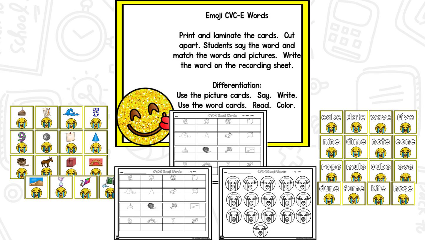 Emojis Math and Literacy Centers