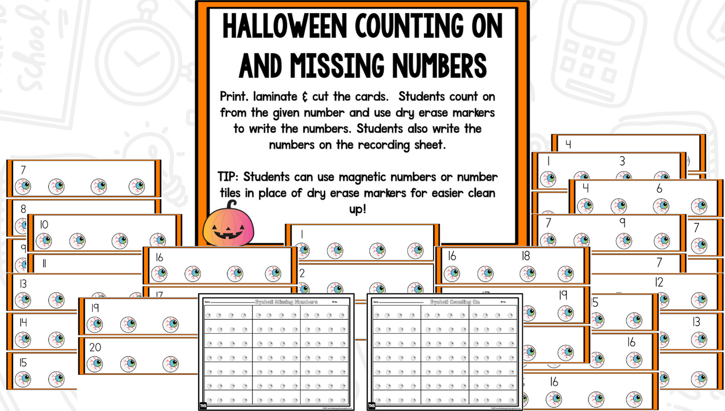 October Centers for Kindergarten | 13 Halloween Math & Literacy Games