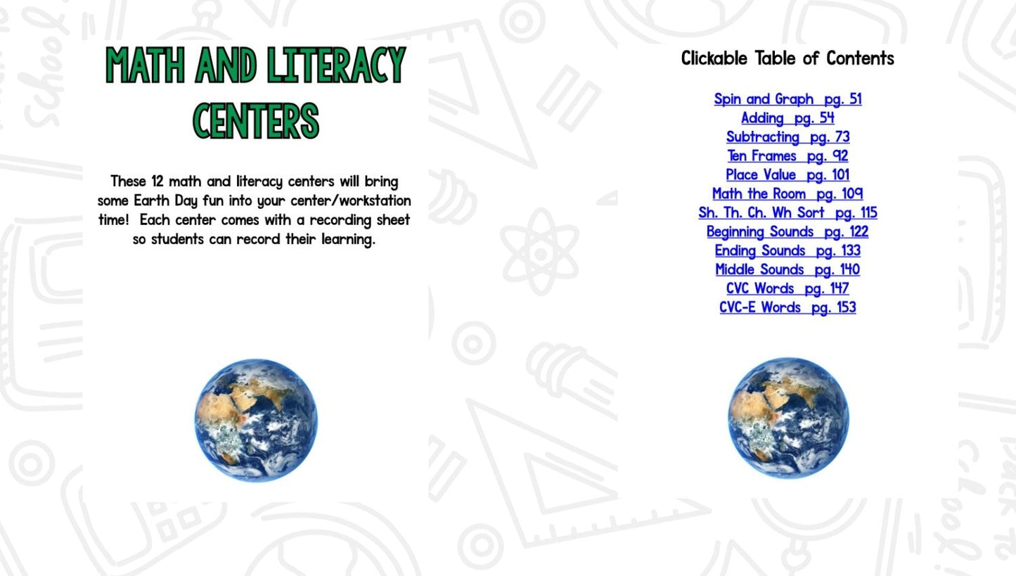 Earth Day Research and Writing Project PLUS Centers!