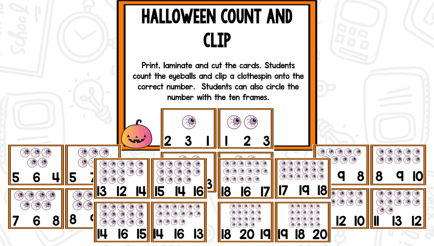 October Centers for Kindergarten | 13 Halloween Math & Literacy Games