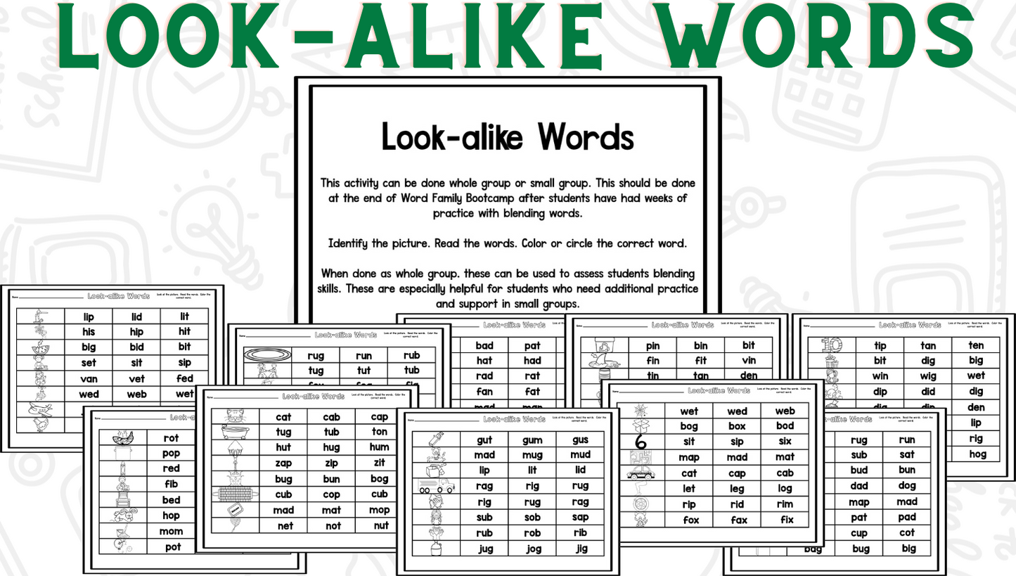 Word Family Bootcamp (Army Theme)