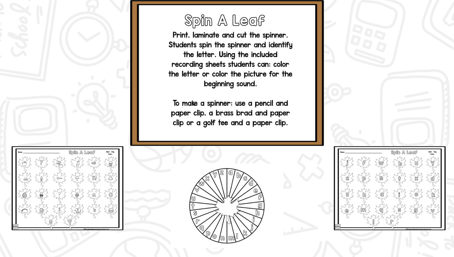 Rakin' the Leaves Blackline Math and Literacy Centers