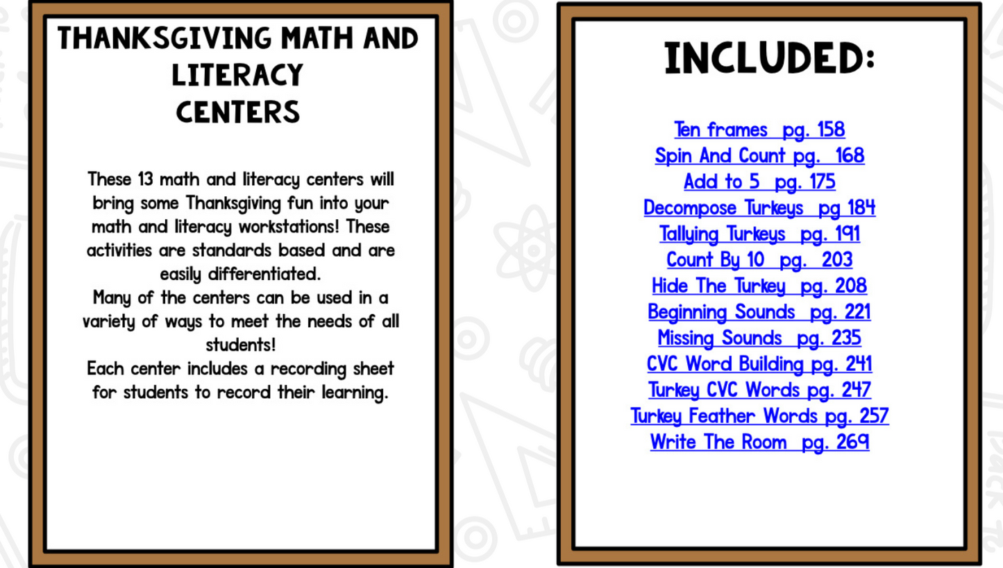 Thanksgiving: A Research and Writing Project PLUS Centers!