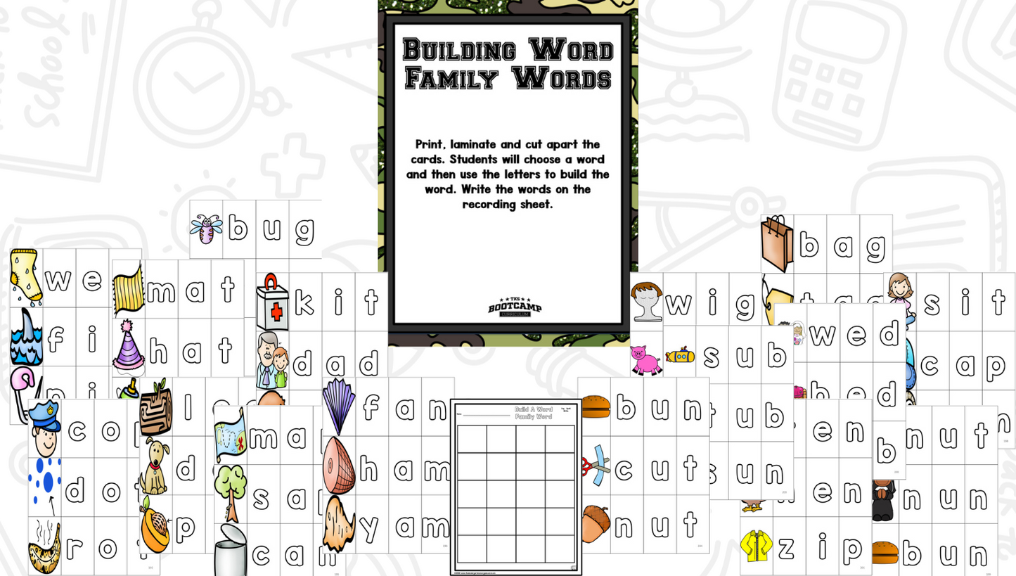 Word Family Bootcamp (Army Theme)