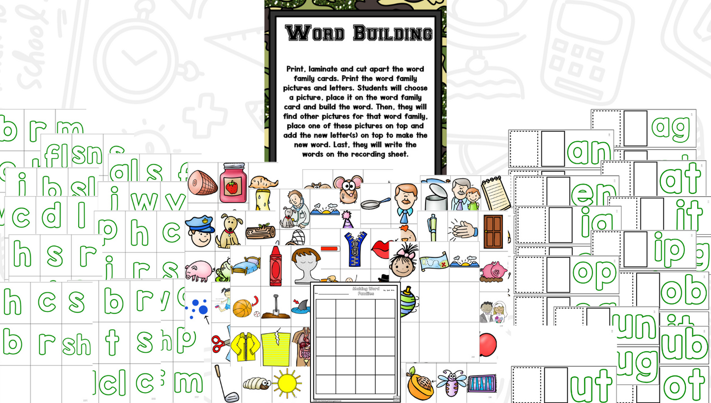 Word Family Bootcamp (Army Theme)