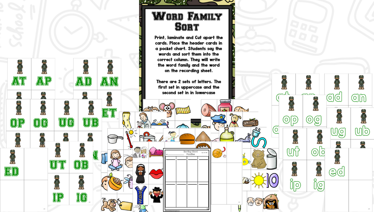 Word Family Bootcamp (Army Theme)