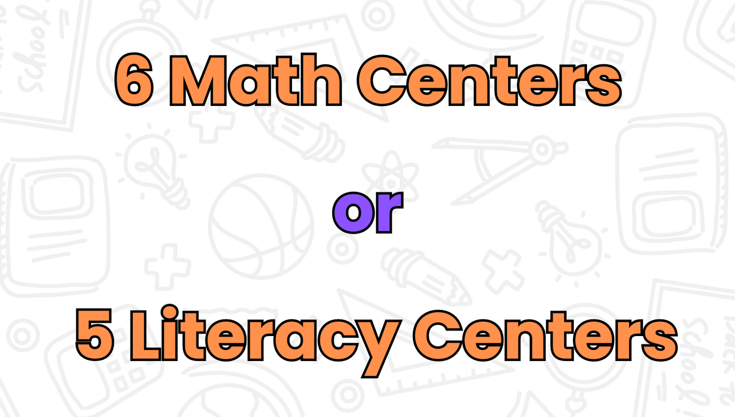 Monsters Blackline Math and Literacy Centers