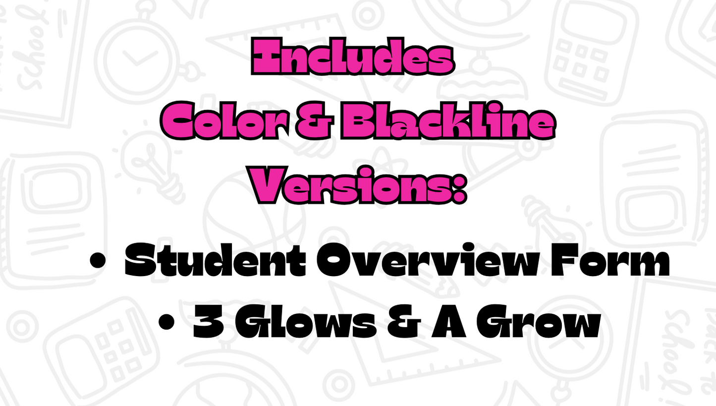 Parent Teacher Conference Forms: Editable Forms