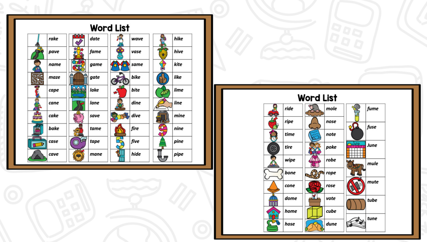See It! Say it! Spell It! CVCE Words Phonics & Phonemic Awareness Activities