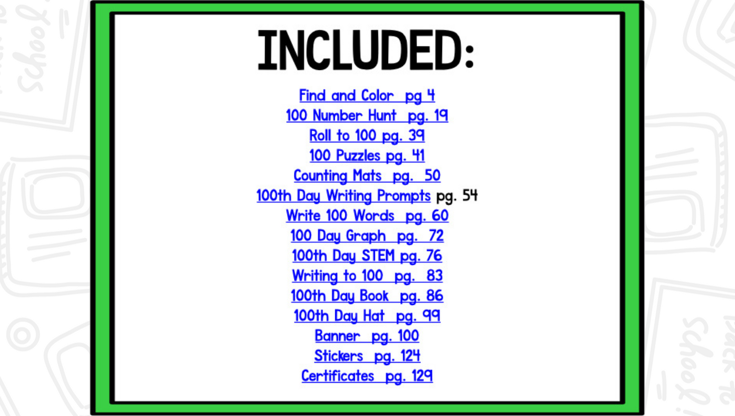 100th Day of School Celebration