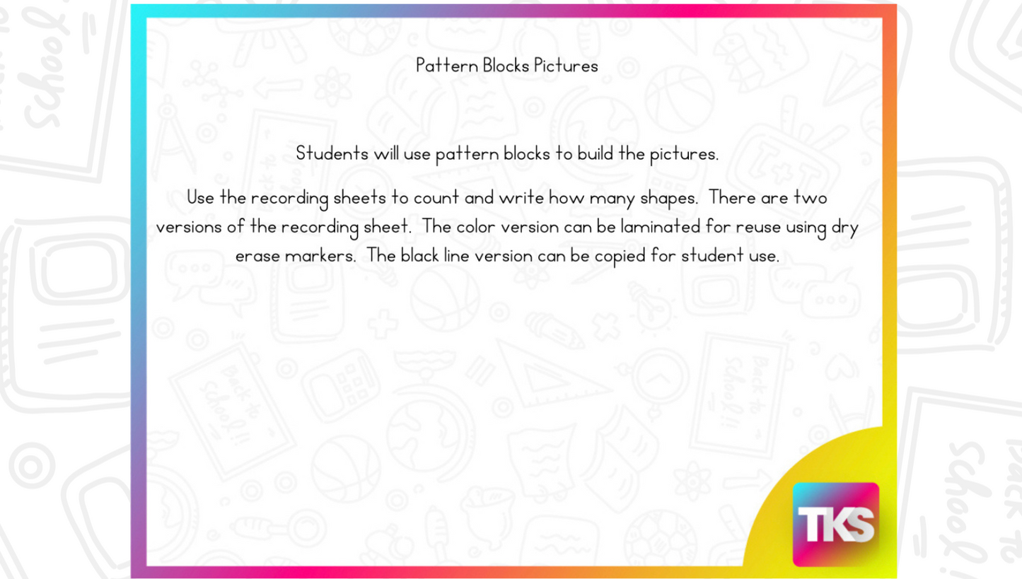 Build It Up! May Pattern Block & Counting Cube Mats