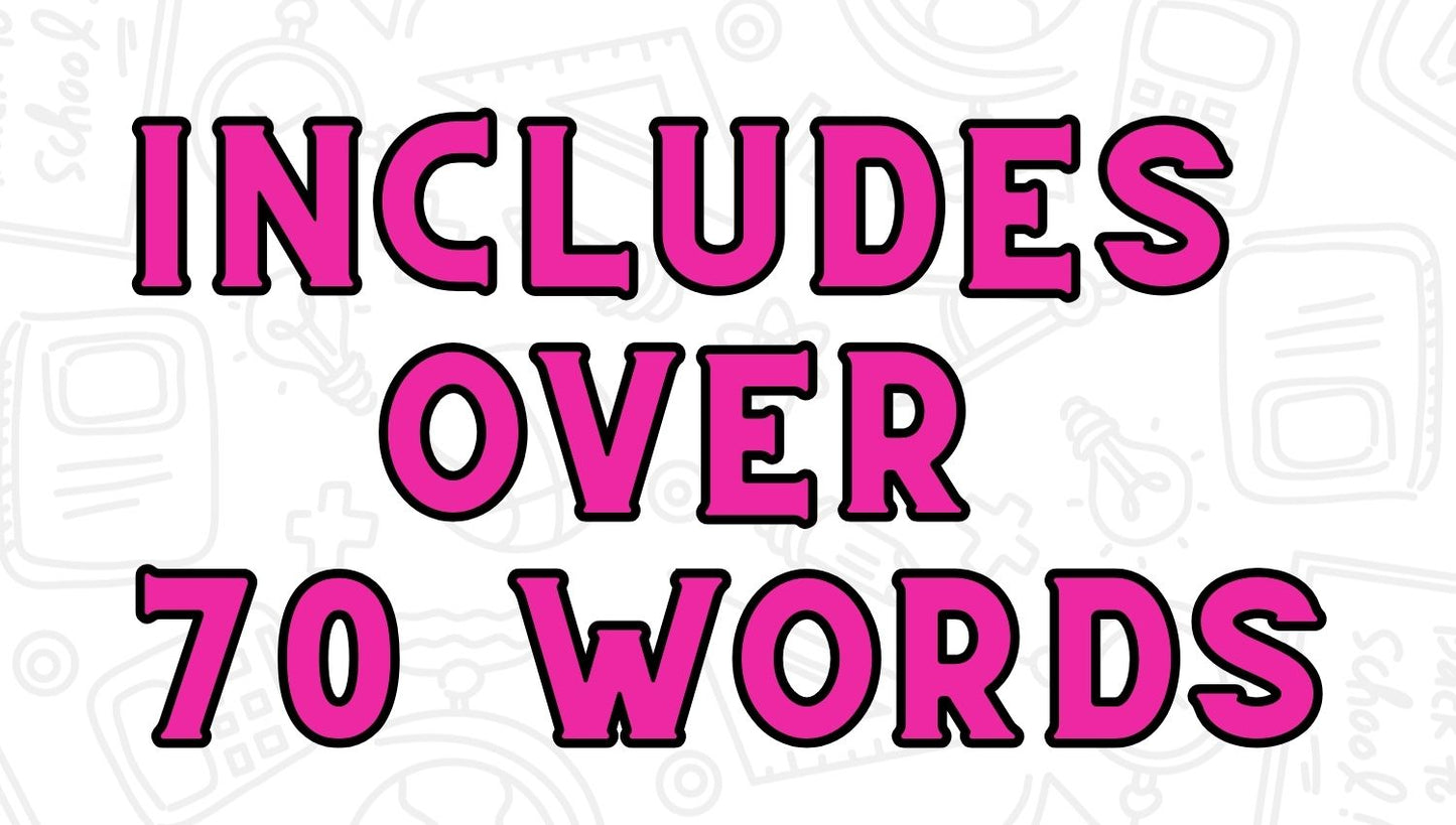 Large CVC-E Word Picture Cards