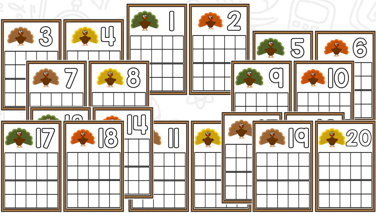 November Ten Frame Cards