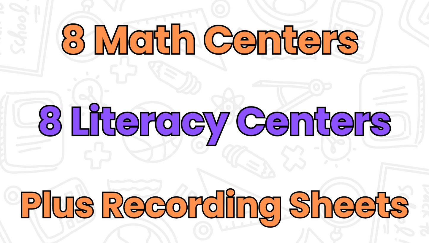 October Centers for Kindergarten | 13 Halloween Math & Literacy Games