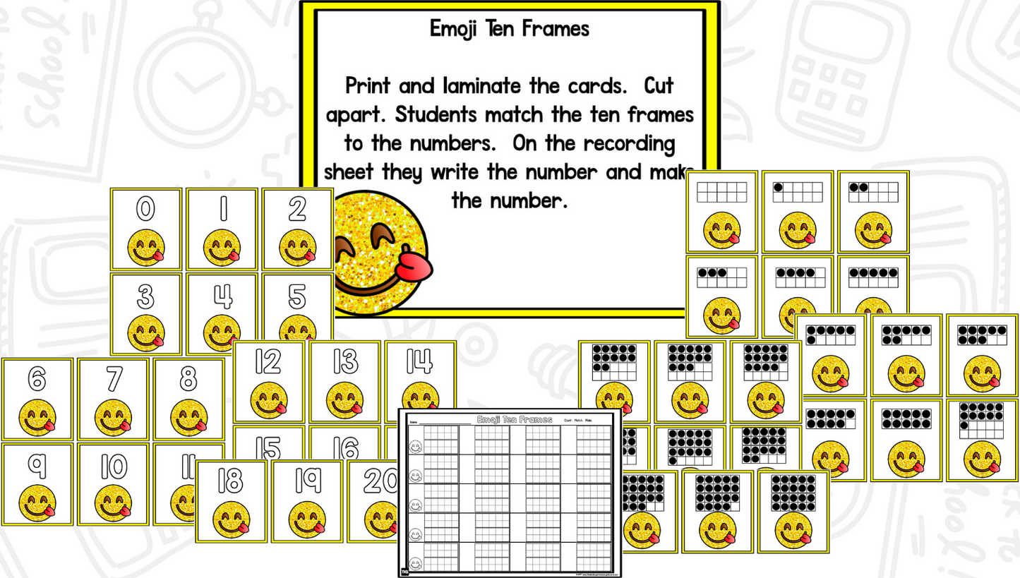 Emojis Math and Literacy Centers