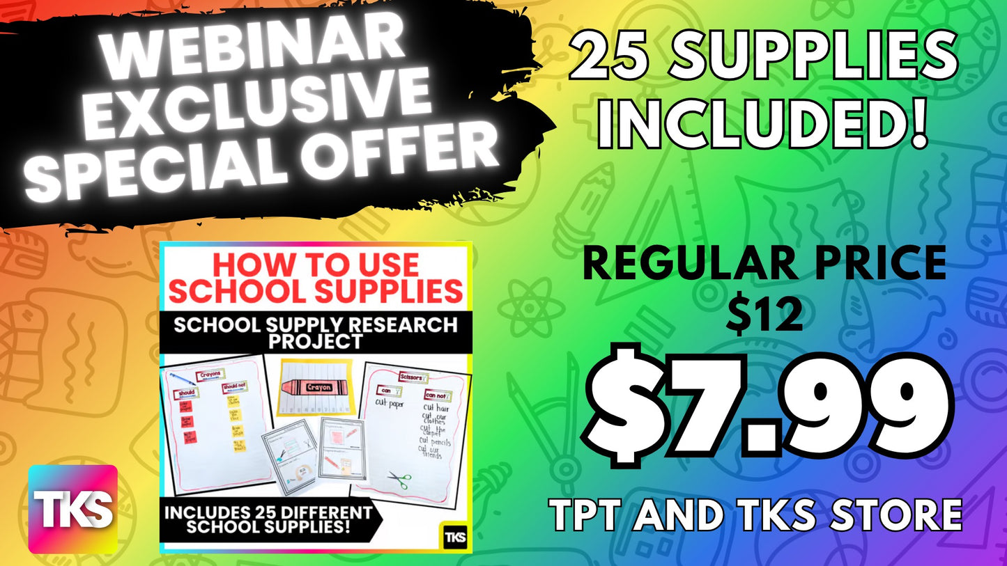 School Supply Research Project! Webinar Exclusive