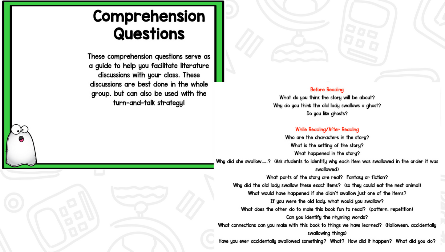 There Was an Old Lady Who Swallowed A Ghost - Reading Comprehension Strategies - Read It Up!