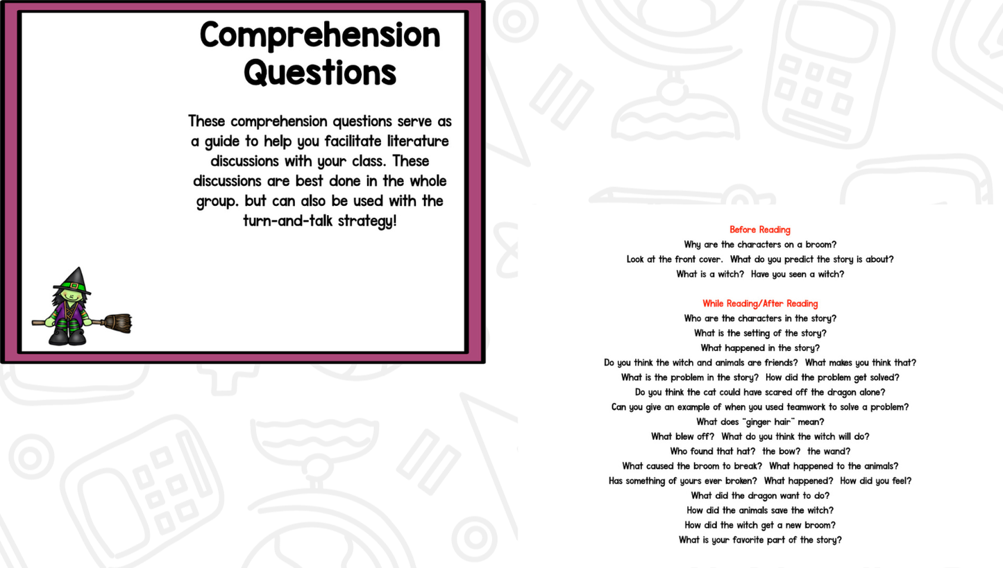 Room On The Broom Unit--Sequencing, Writing, And Activities