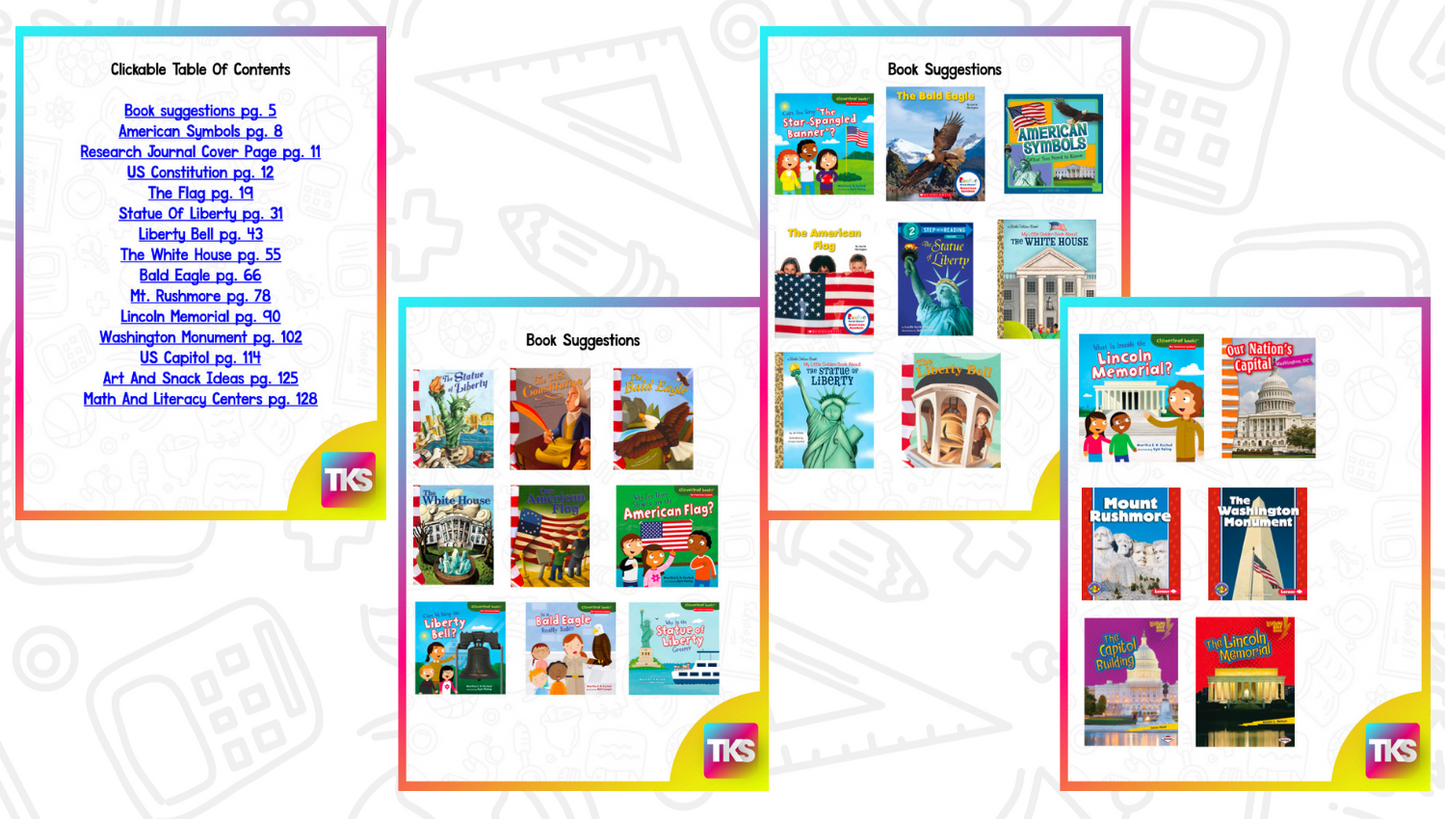 American Symbols, 9/11, Constitution Day: Social Studies Activities
