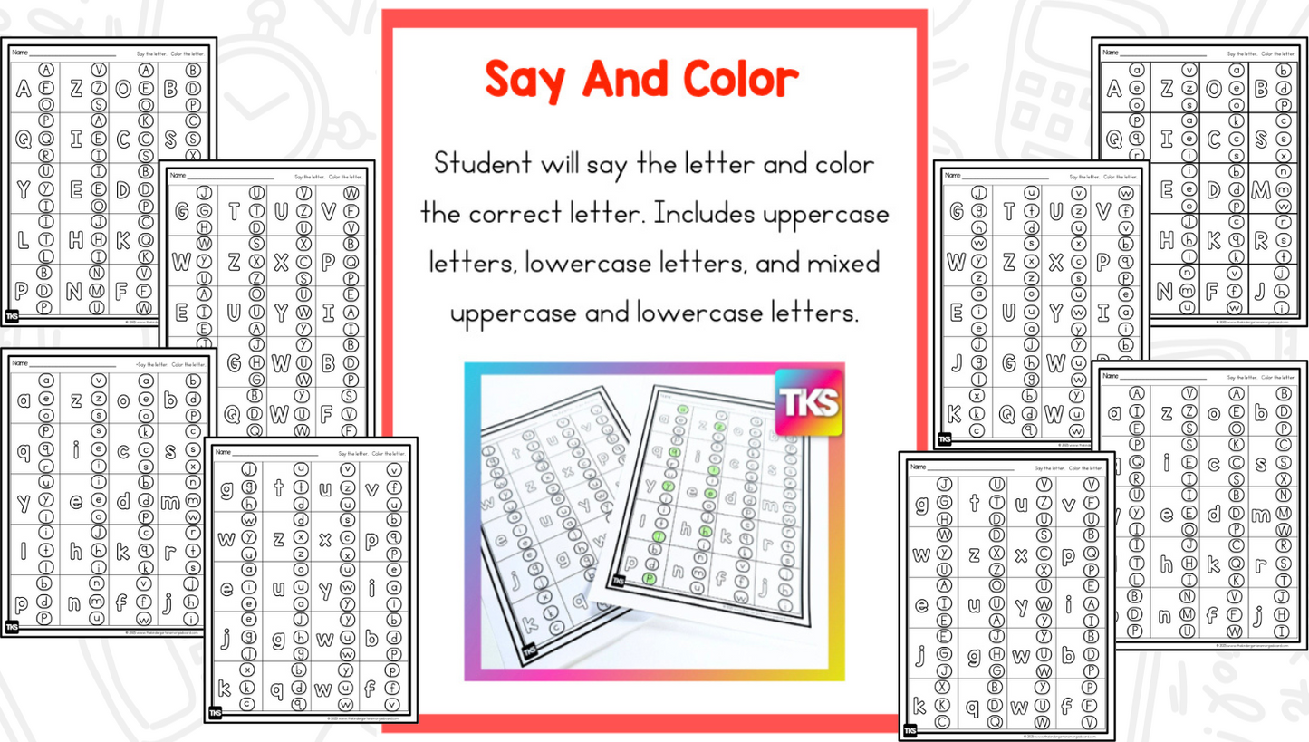 See It! Say It! Spell It! Letters & Beginning Sounds Worksheets