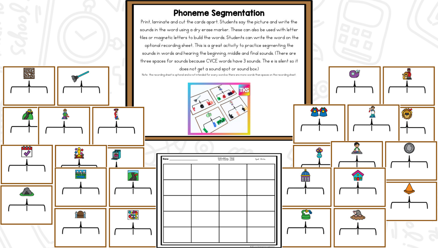 See It! Say it! Spell It! CVCE Words Phonics & Phonemic Awareness Activities