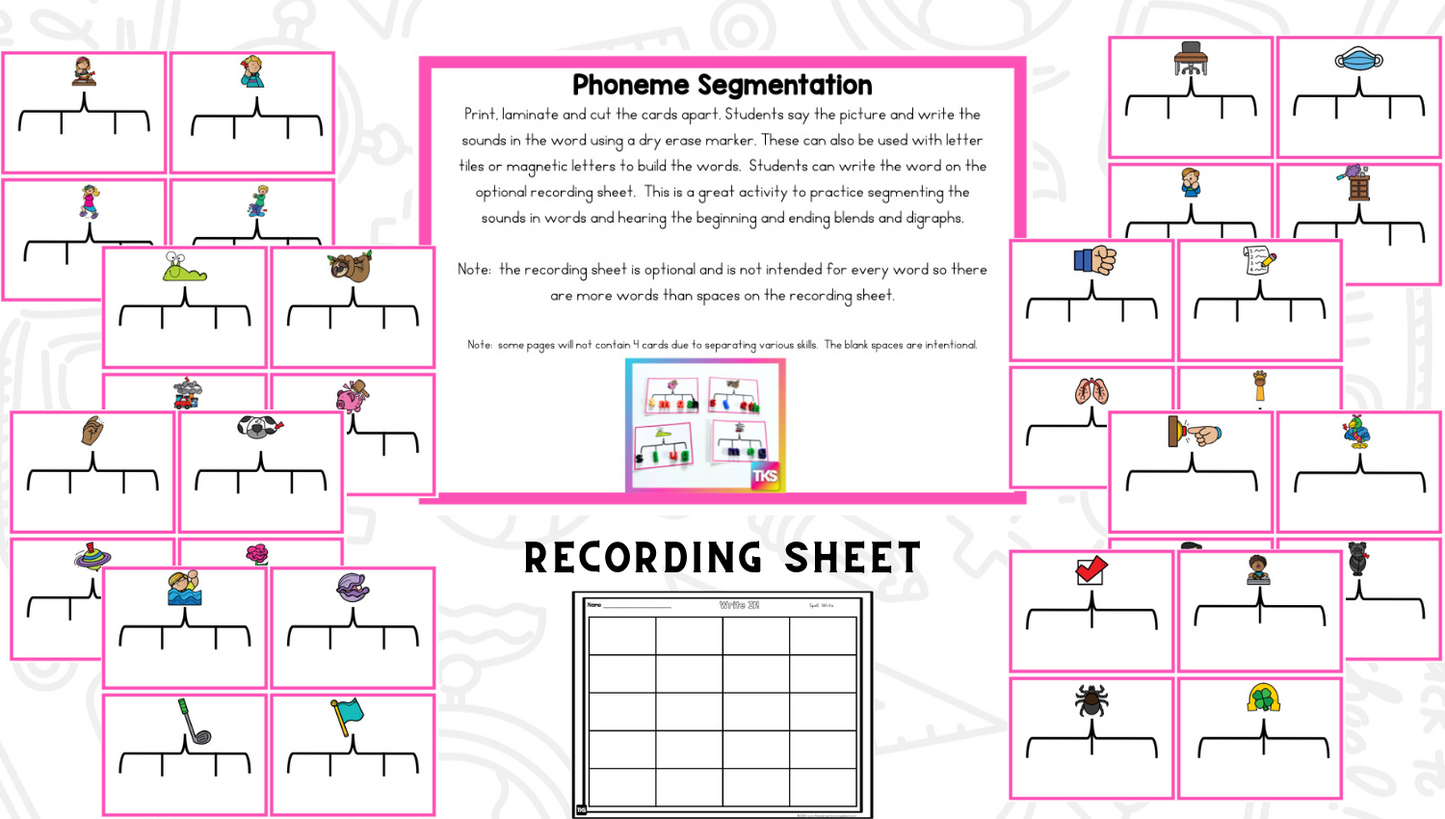 See It Say It Spell It Blends & Digraphs Phonics & Phonemic Awareness Activities
