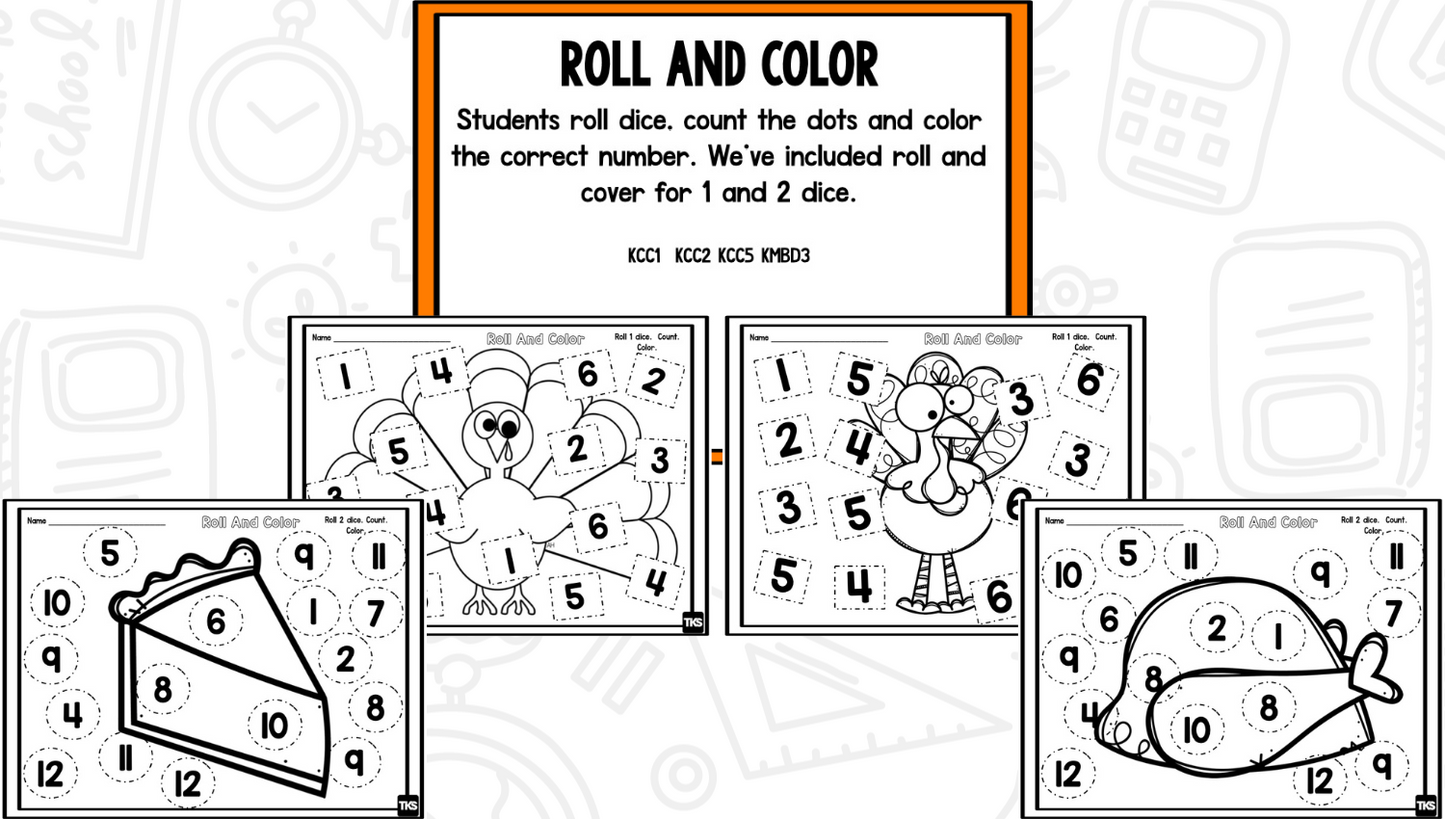 Thanksgiving Math and Literacy Centers