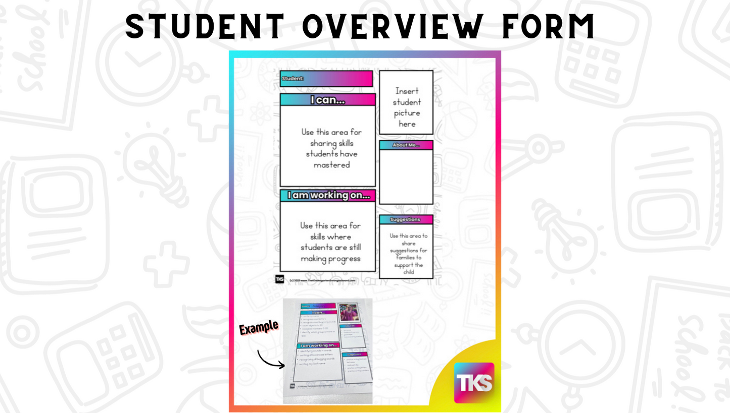 Parent Teacher Conference Forms: Editable Forms