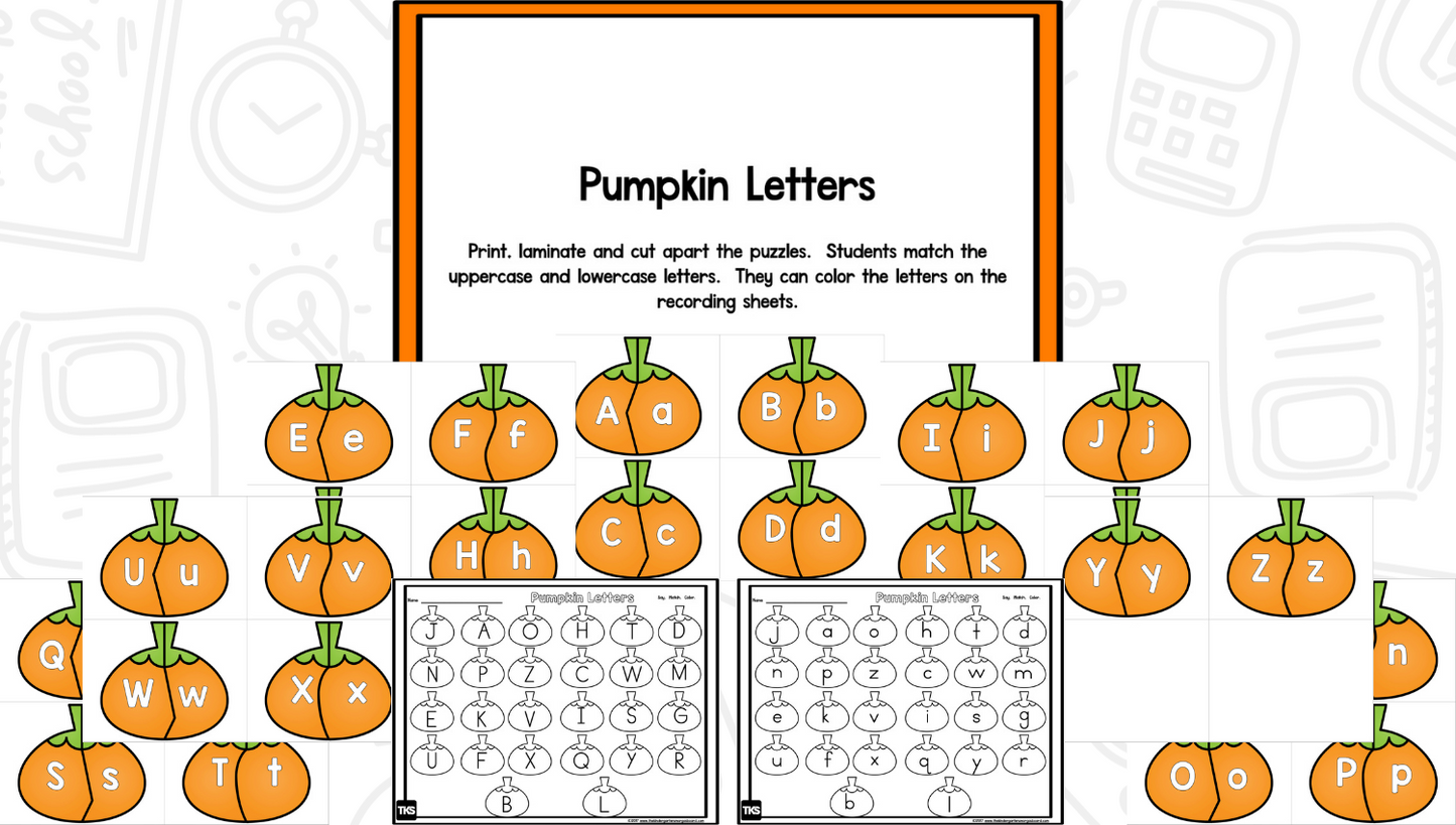 Pumpkin Math And Literacy Centers: Fall Activities