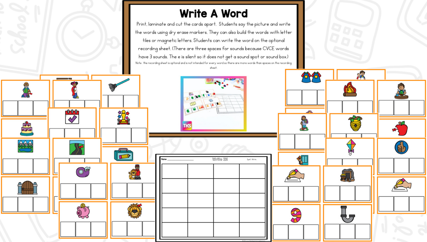 See It! Say it! Spell It! CVCE Words Phonics & Phonemic Awareness Activities