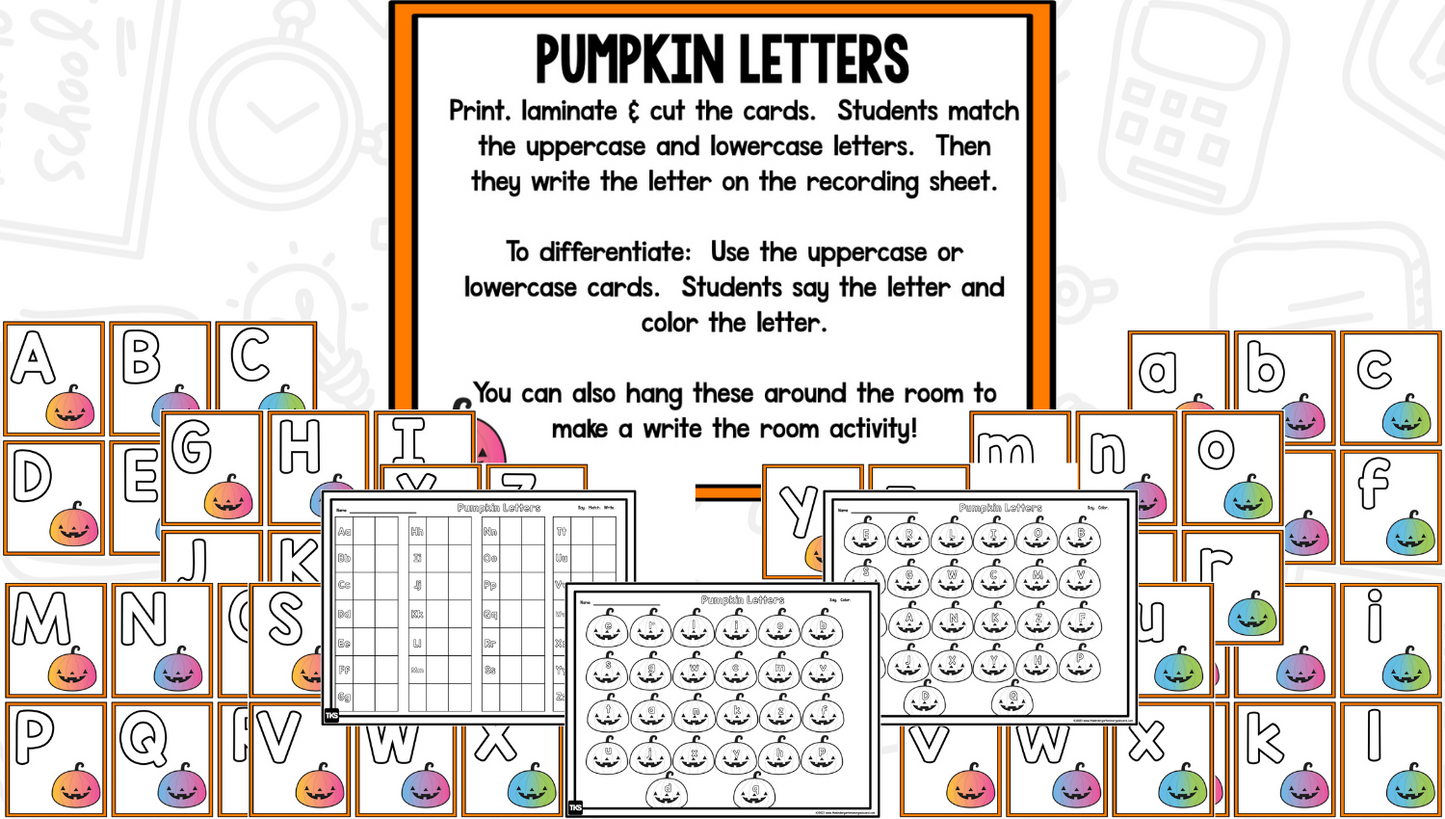 October Centers for Kindergarten | 13 Halloween Math & Literacy Games