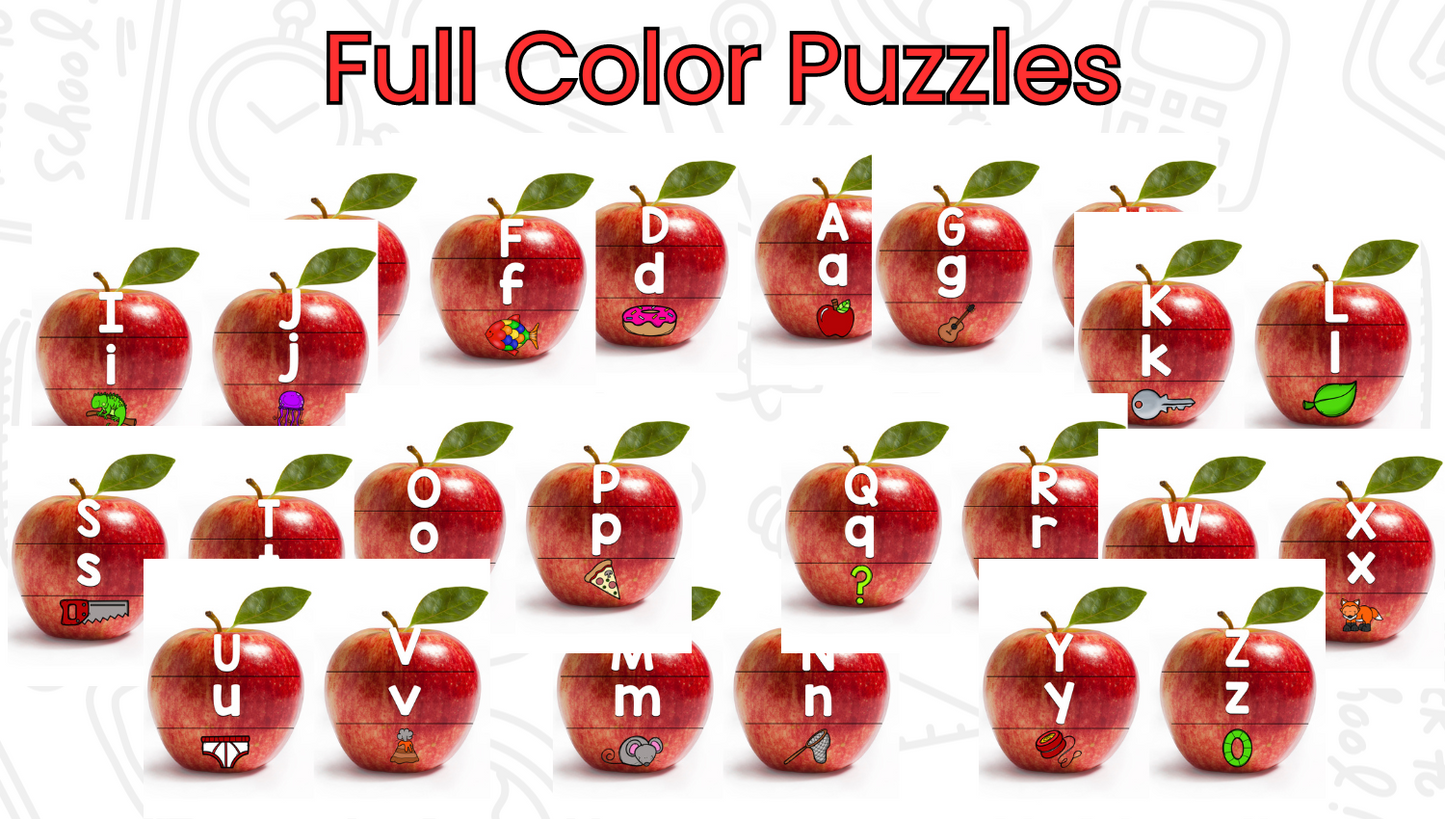 Apples: Apple Letters & Sounds Puzzles & Spinners