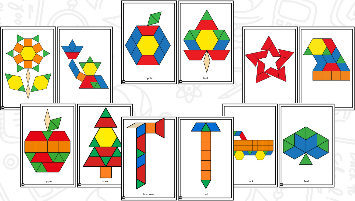 Build It Up! September Pattern Block & Counting Cube Mats