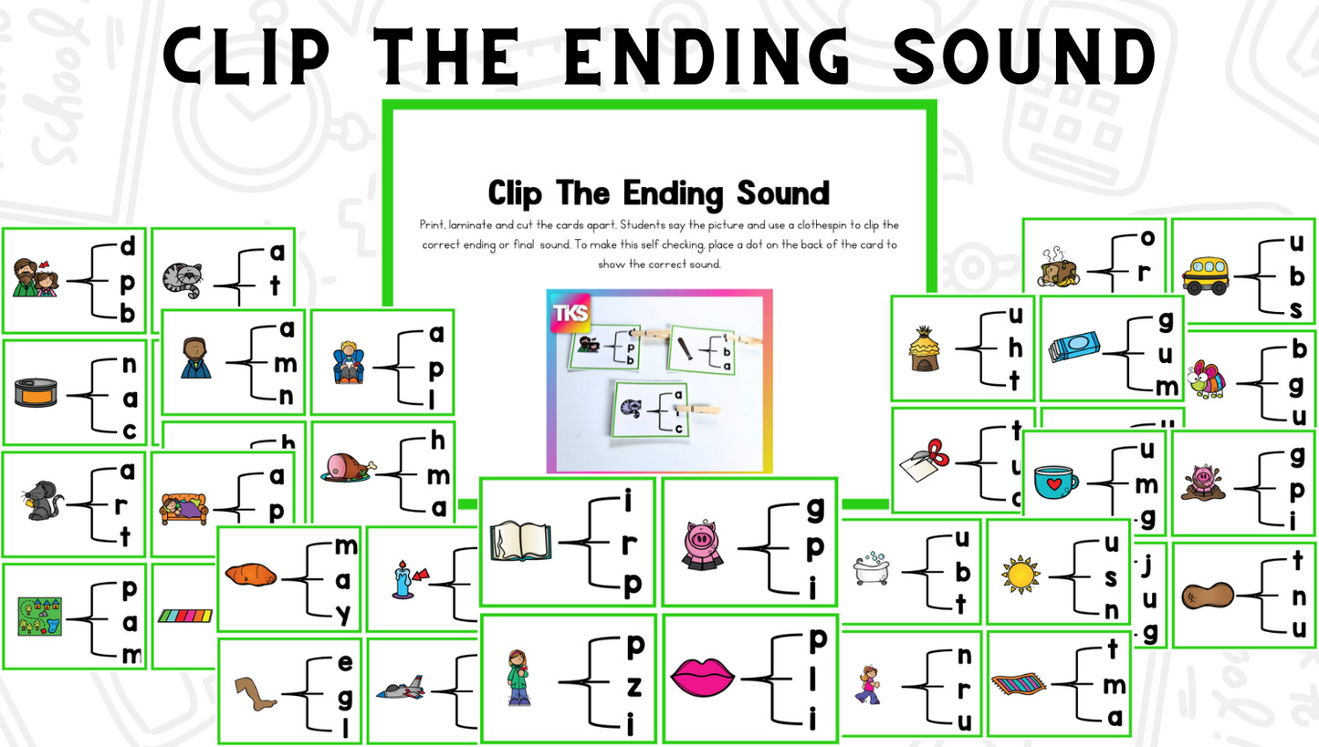See It! Say it! Spell It! Ending Sounds Phonics