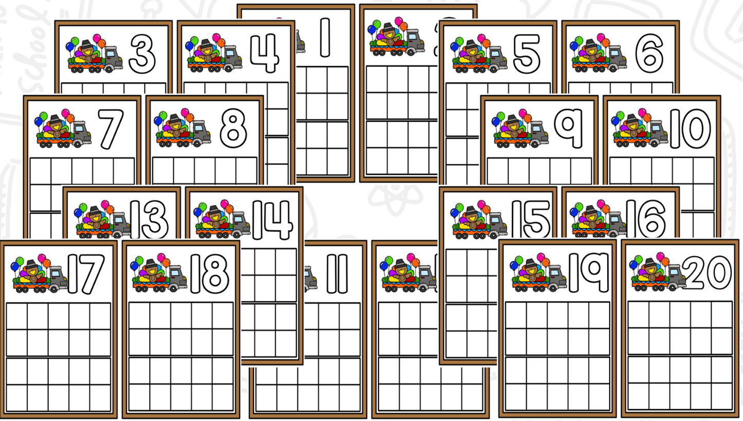 November Ten Frame Cards