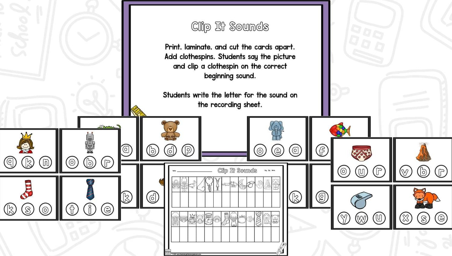 Clip It! Learn It! Math and Literacy Centers
