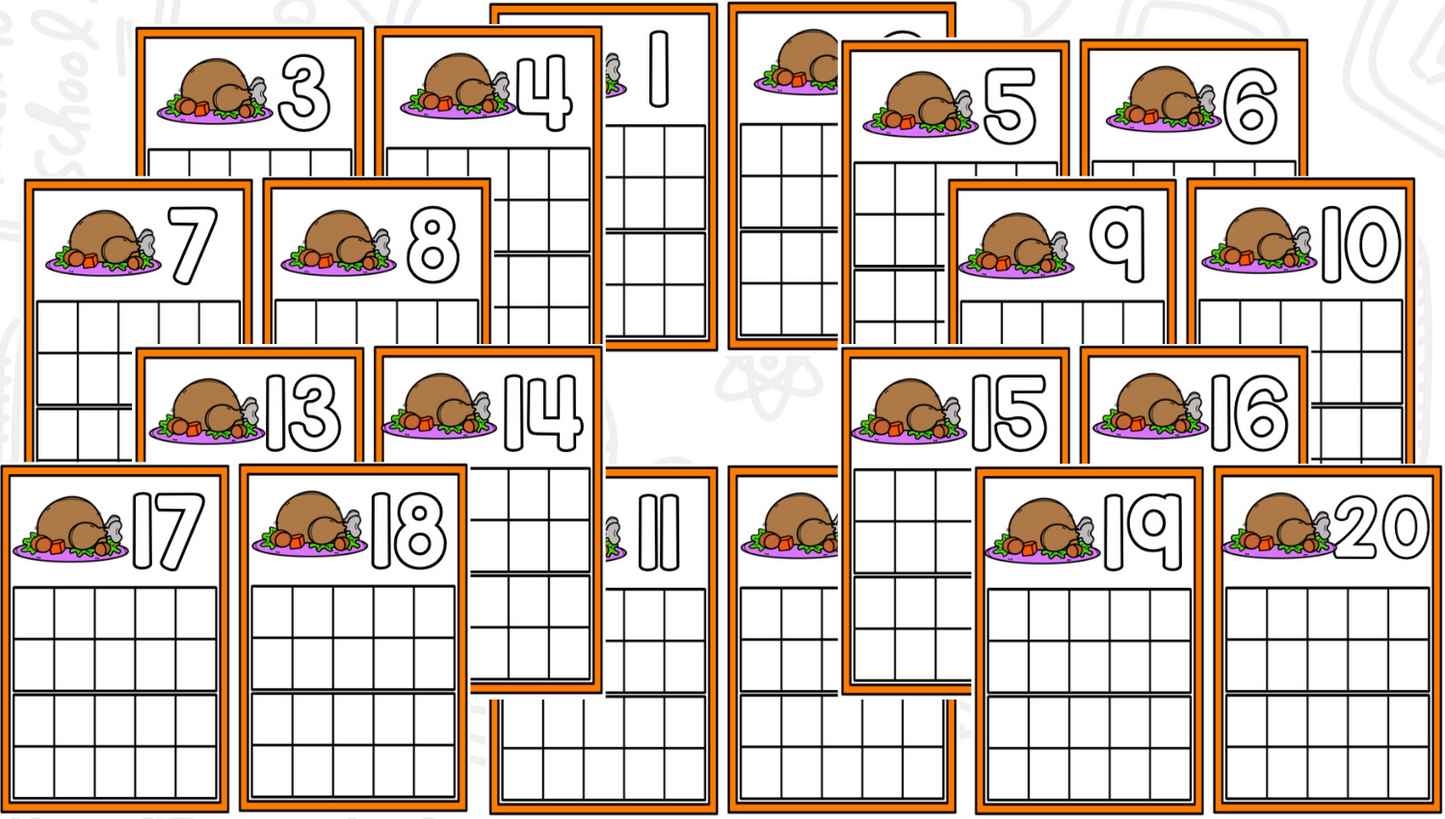 November Ten Frame Cards