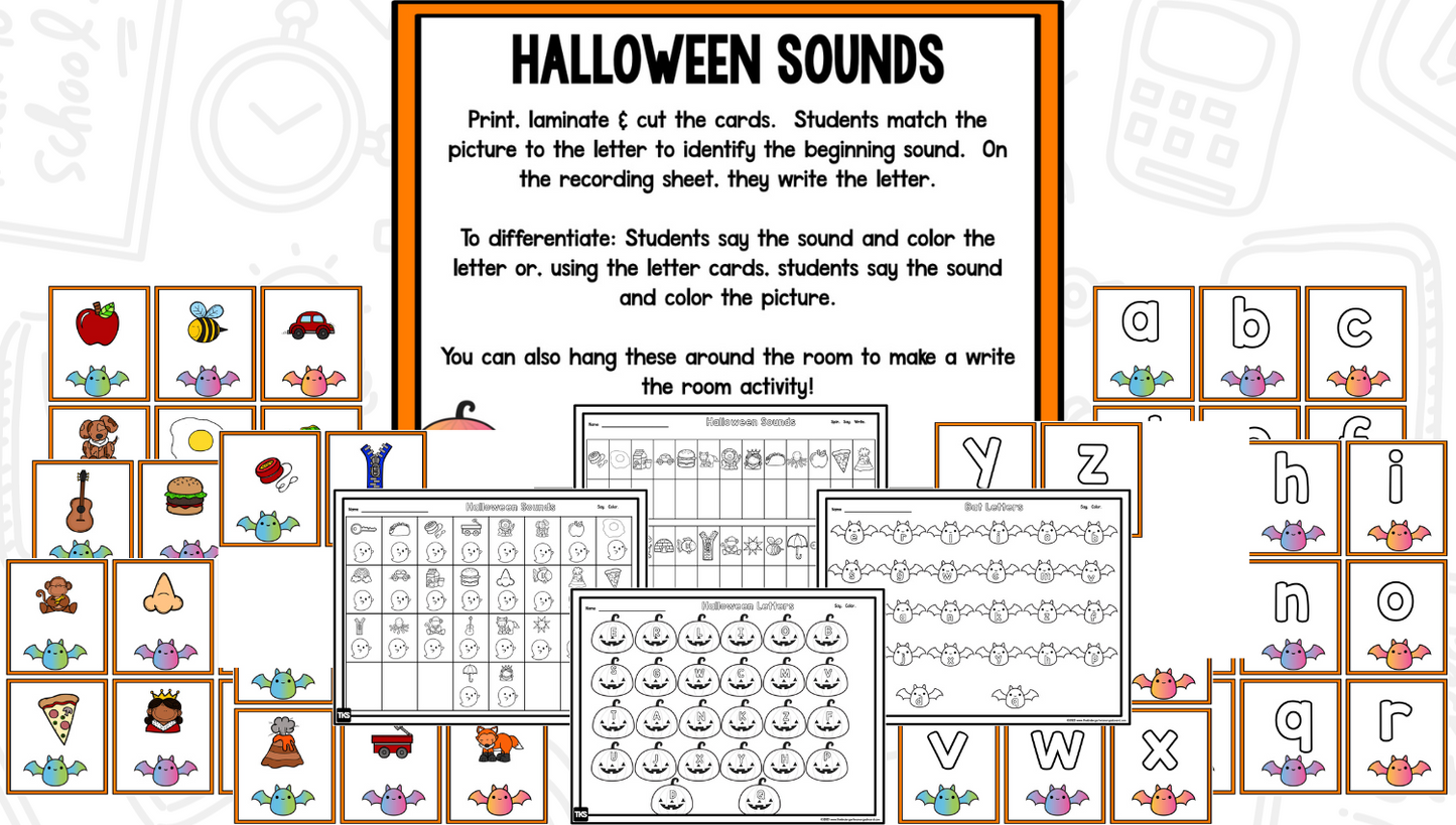 October Centers for Kindergarten | 13 Halloween Math & Literacy Games